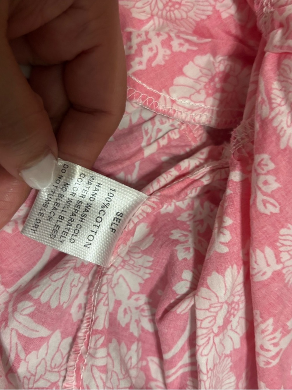 Pinch Pink Floral Ruffle Sleeve Mini Dress size Large 100% cotton - Picture 7 of 8